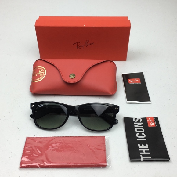Ray Ban New Wayfarer Black w/Gradient Gray Lenses - Picture 2 of 8